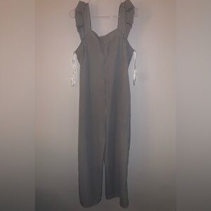 Chic Striped Gray and White Jumpsuit